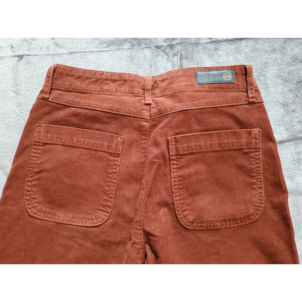 AG The Quinne High Rise Paneled Cropped Flair Jeans Size 27 Rich Crimson Raw Hem - Picture 8 of 16